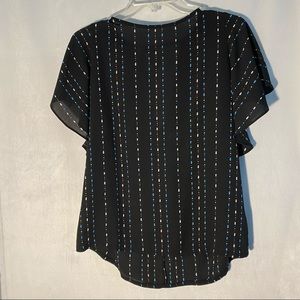 Loft polkadot blouse with flutter sleeves